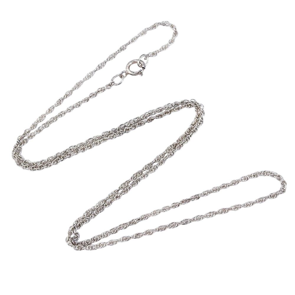 Vintage Sterling Silver 925 Rope Chain Necklace 18"